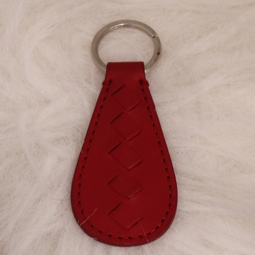 Bottega Veneta Red Leather Keychain